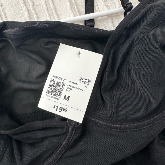NWT Forever 21 Black Sheer Bodysuit Sz. M - Picture 5 of 5